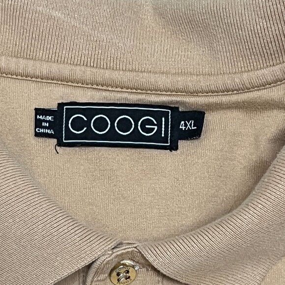 Vtg Coogi Royal Crest Polo 4XL Khaki Embroidered Cotton Y2K Chic Streetwear - Picture 10 of 16